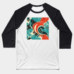 Abstract Swirls and Waves Effect illustration Baseball T-Shirt